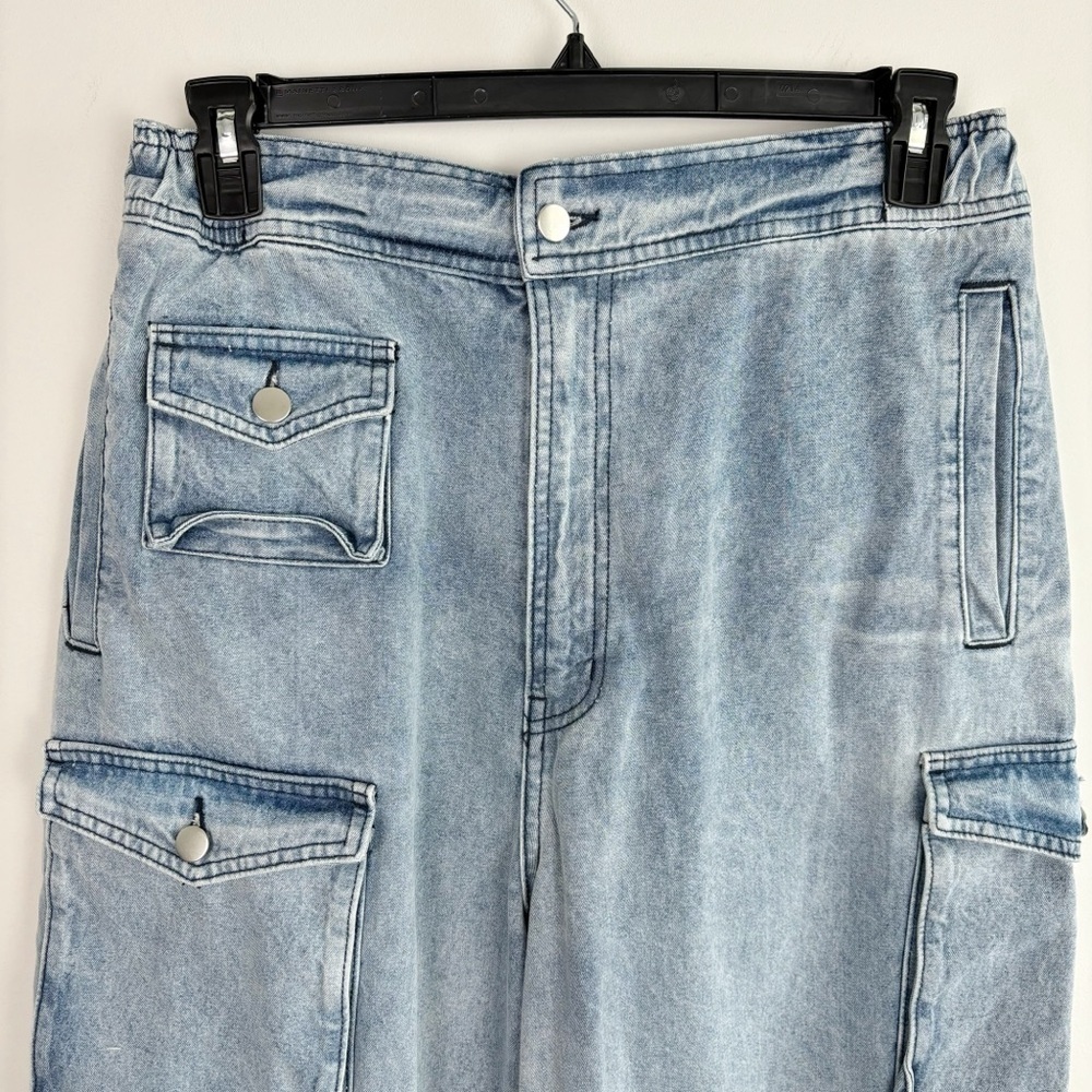 EB Denim Cargo Pants in Rain Wash Size XL - Picture 3 of 11